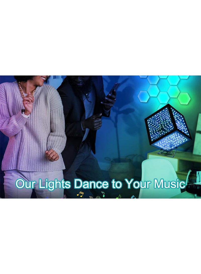 Infinity Hyper Cube LED Light LED Controller with Stand, Controller & Sound & App Reactive Table Lamp - Cool & Creative Multicolor Decorative Mirror Art Desk Night Light - Image 5