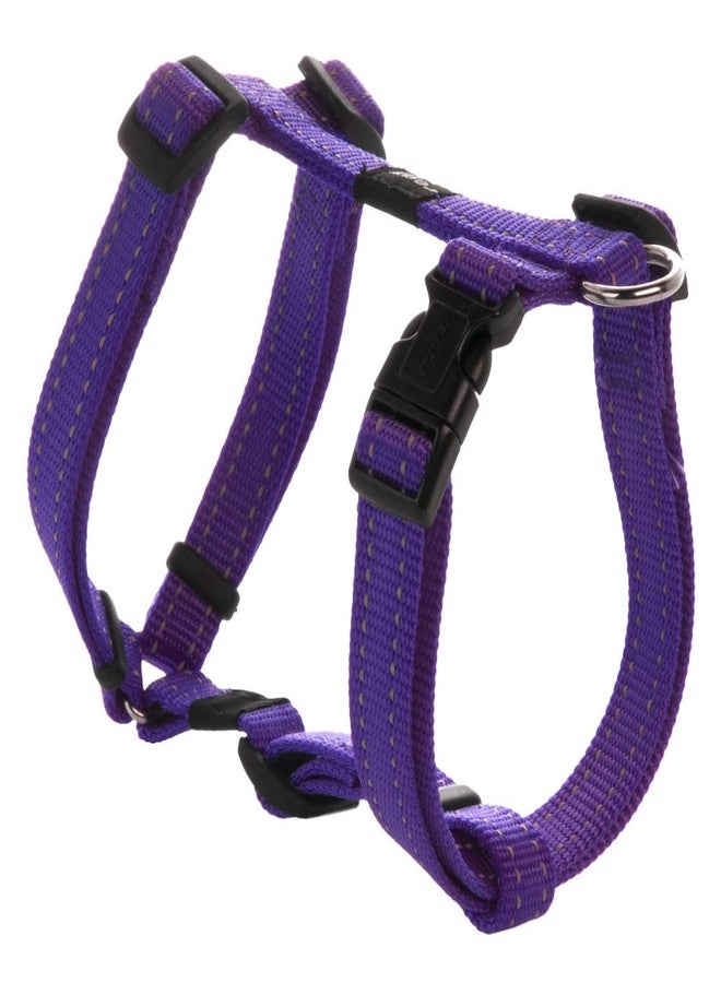 Rogz Reflective Adjustable Dog H Harness for Small to Medium Dogs; matching collar and leash available, Purple - Image 1