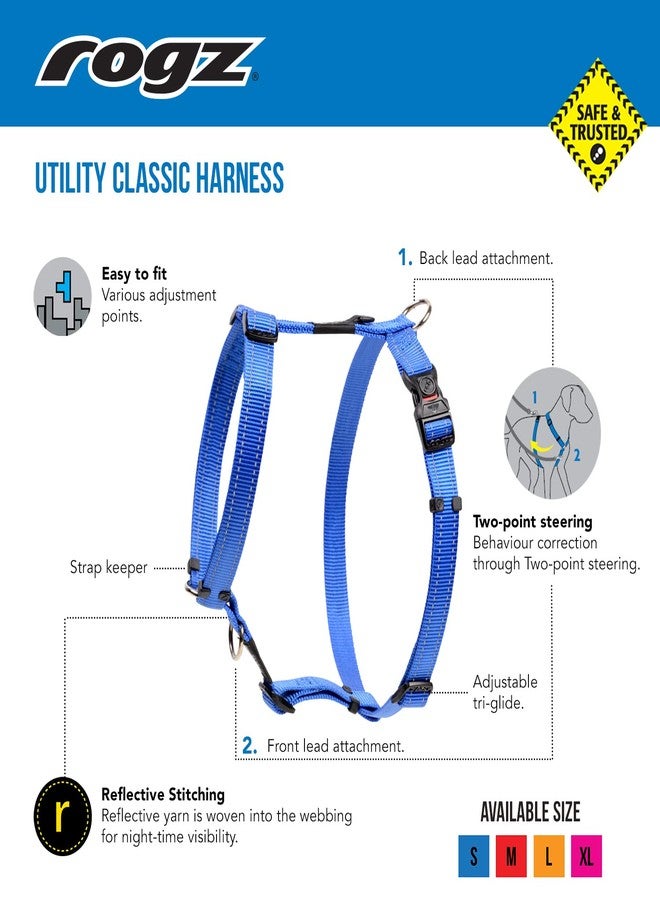 Rogz Reflective Adjustable Dog H Harness for Small to Medium Dogs; matching collar and leash available, Purple - Image 4