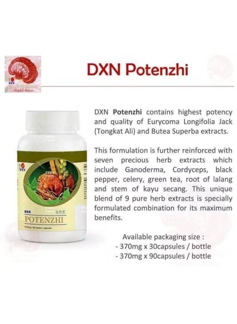 DXN Potenzhi Organic Ganoderma 90 Capsules – Herbal Supplement with 9 Pure Plant Extracts Formula - Image 3