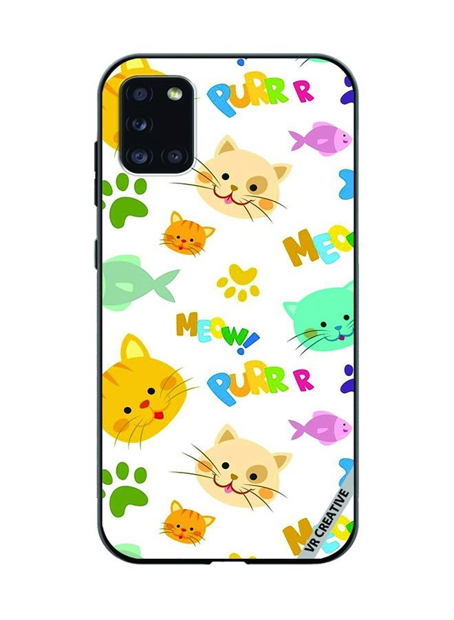 VR CREATIVE Protective Case Cover For Samsung Galaxy A31 Meow Design Multicolour - Image 1