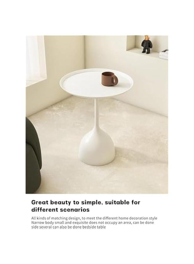 هوكور اريكة كريمية مع عدد قليل من طاولات القهوة المتنقلة، شرفة صغيرة، طاولة من الحديد المطاوع، زاوية فاخرة خفيفة، عدة طاولات جانبية مبتكرة - Image 3