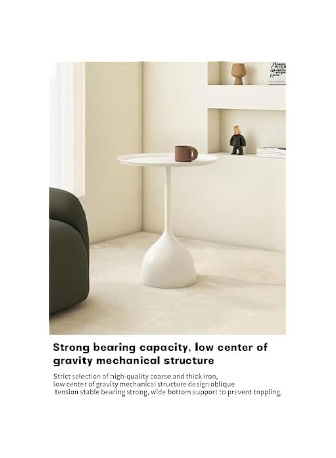 هوكور اريكة كريمية مع عدد قليل من طاولات القهوة المتنقلة، شرفة صغيرة، طاولة من الحديد المطاوع، زاوية فاخرة خفيفة، عدة طاولات جانبية مبتكرة - Image 4