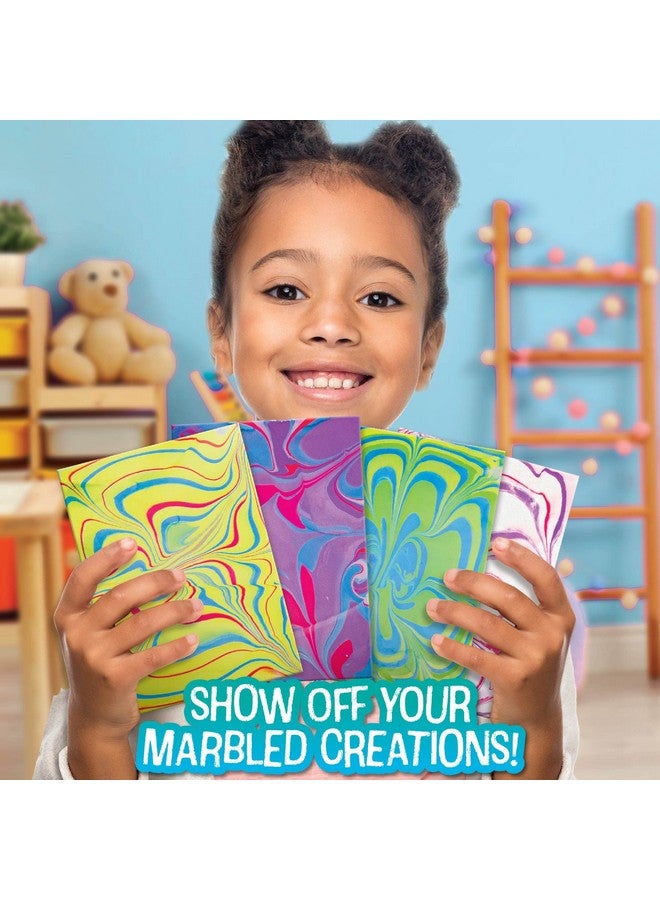 Made By Me Marbling Studio, 25-Piece Marbling Kit for Kids - Make 10 Pour Paint Art Projects - Dip & Paint Marbling Arts & Crafts for Ages 6-9 - Fun Gift - Image 4