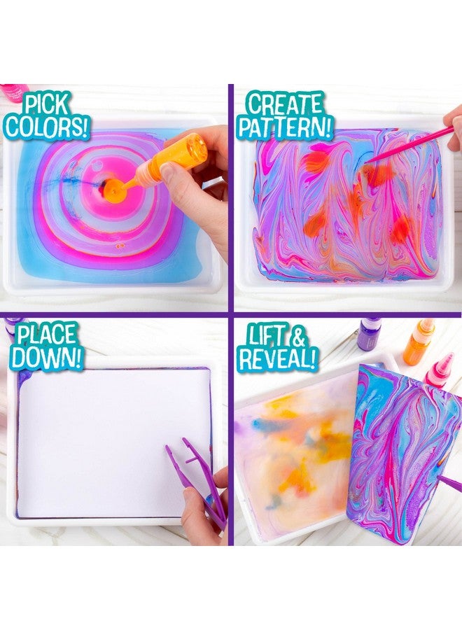 Made By Me Marbling Studio, 25-Piece Marbling Kit for Kids - Make 10 Pour Paint Art Projects - Dip & Paint Marbling Arts & Crafts for Ages 6-9 - Fun Gift - Image 3