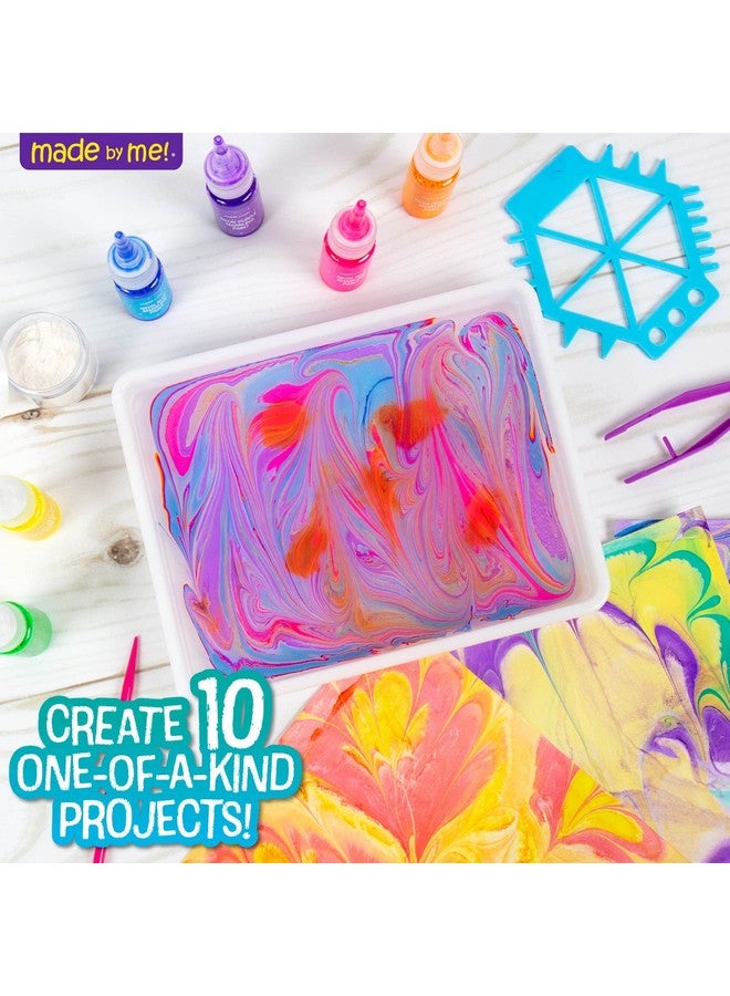 Made By Me Marbling Studio, 25-Piece Marbling Kit for Kids - Make 10 Pour Paint Art Projects - Dip & Paint Marbling Arts & Crafts for Ages 6-9 - Fun Gift - Image 2