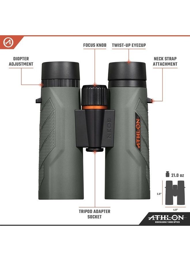 Athlon Optics 8x42 Neos G2 HD Binoculars with Eye Relief for Adults and Kids, High-Powered Binoculars for Hunting, Birdwatching, and More  - Image 2