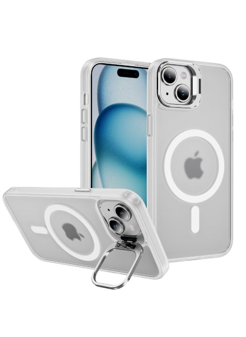 For iPhone 15 Case Compatible with MagSafe Shock Proof -Grade Protective Case Built-in Stash Stand Phone Case Scratch-Resistant Back Cover Classic Series