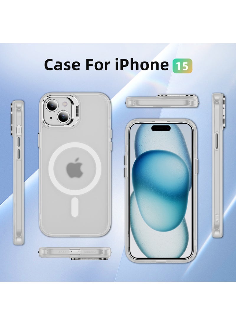 For iPhone 15 Case Compatible with MagSafe Shock Proof -Grade Protective Case Built-in Stash Stand Phone Case Scratch-Resistant Back Cover Classic Series