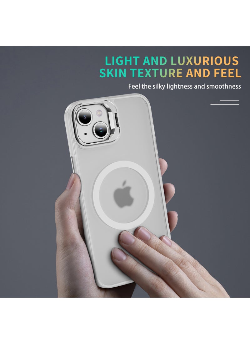For iPhone 15 Case Compatible with MagSafe Shock Proof -Grade Protective Case Built-in Stash Stand Phone Case Scratch-Resistant Back Cover Classic Series