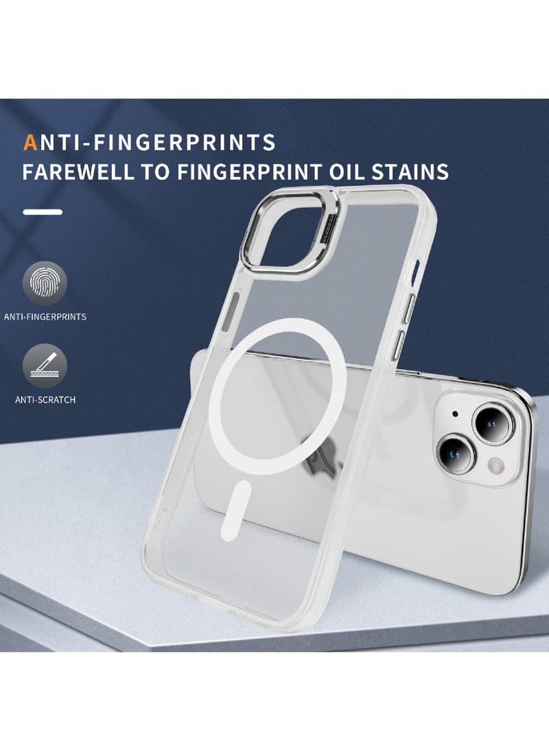 For iPhone 15 Case Compatible with MagSafe Shock Proof -Grade Protective Case Built-in Stash Stand Phone Case Scratch-Resistant Back Cover Classic Series