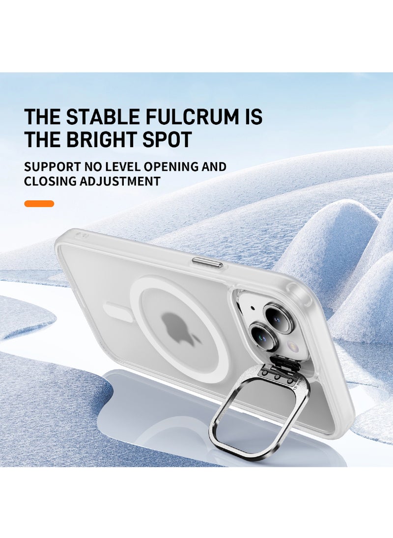 For iPhone 15 Case Compatible with MagSafe Shock Proof -Grade Protective Case Built-in Stash Stand Phone Case Scratch-Resistant Back Cover Classic Series