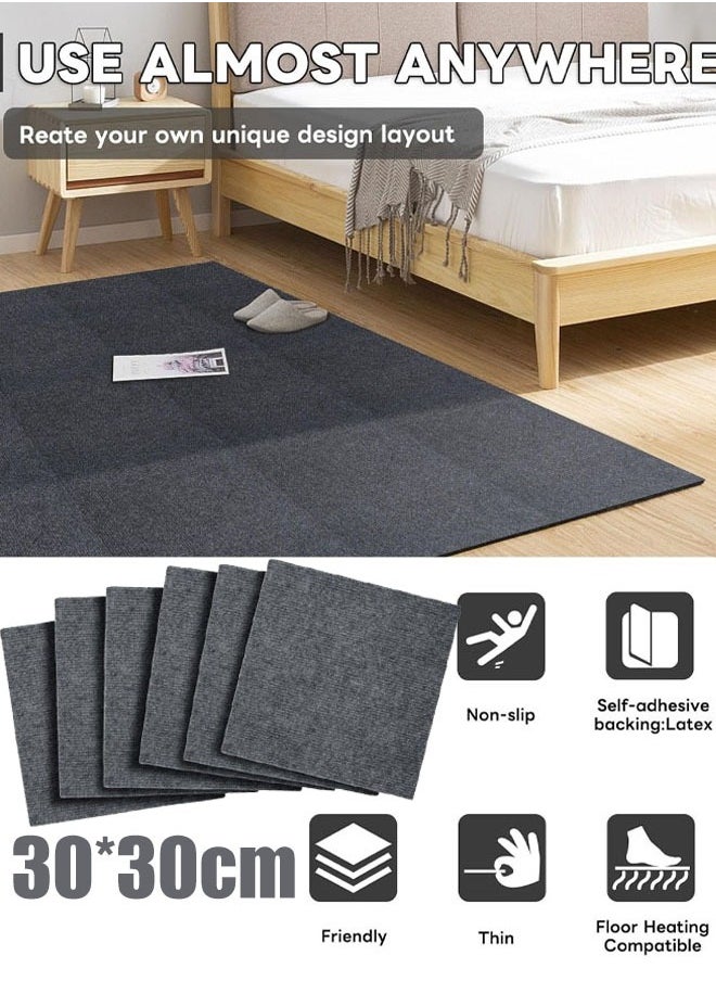 Optico Self Adhesive Carpet 12" x 12" Peel and Stick Soft Padded Carpet Tiles  Pile Height Square Carpet Floor Tile for Commercial Home Flooring Indoor Outdoor Carpet Tiles Peel and Stick, Squares Carpet Floor Tile  - Image 1