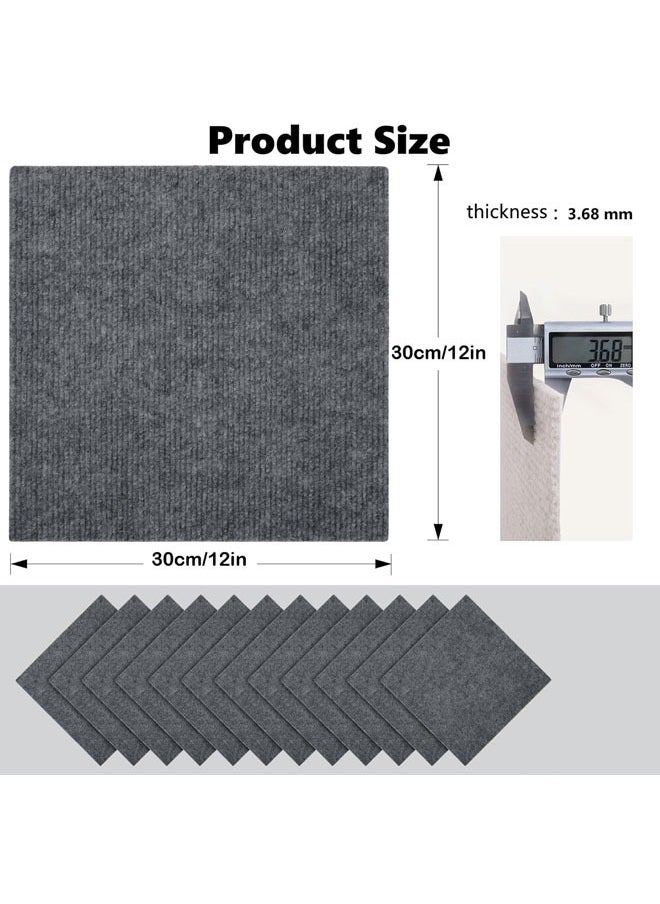 Optico Self Adhesive Carpet 12" x 12" Peel and Stick Soft Padded Carpet Tiles  Pile Height Square Carpet Floor Tile for Commercial Home Flooring Indoor Outdoor Carpet Tiles Peel and Stick, Squares Carpet Floor Tile  - Image 2