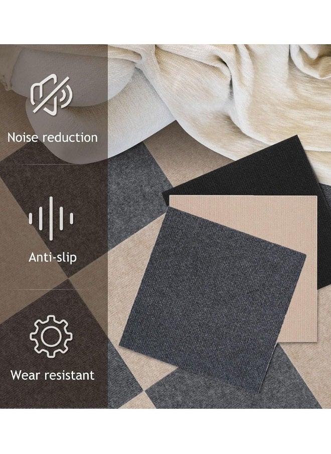 Optico Self Adhesive Carpet 12" x 12" Peel and Stick Soft Padded Carpet Tiles  Pile Height Square Carpet Floor Tile for Commercial Home Flooring Indoor Outdoor Carpet Tiles Peel and Stick, Squares Carpet Floor Tile  - Image 5