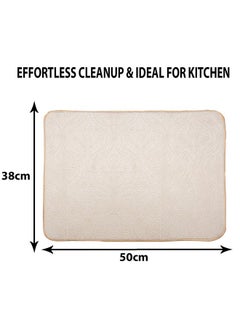 Kuber Industries Kuber Industries Dish Dry Mat | Microfiber Drying Mat | Kitchen Drying Mat | Self Dish Dry Mat | Water Absorbent Kitchen Mat | Embossed Dish Dry Mat | 38x50 | Cream  - Image 3