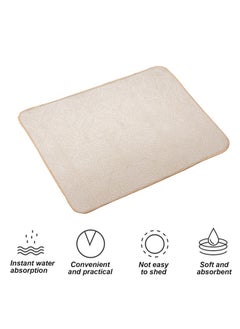 Kuber Industries Kuber Industries Dish Dry Mat | Microfiber Drying Mat | Kitchen Drying Mat | Self Dish Dry Mat | Water Absorbent Kitchen Mat | Embossed Dish Dry Mat | 38x50 | Cream  - Image 4