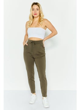 VERO MODA Women Plain Pull On Leggings, Khaki  - Image 3