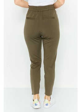 VERO MODA Women Plain Pull On Leggings, Khaki  - Image 4