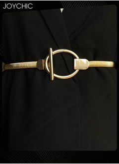 Joychic Elastic Waist Chain for Women Dress Waist-tightening Metal Daily Decorative Versatile Belt Gold  - Image 2