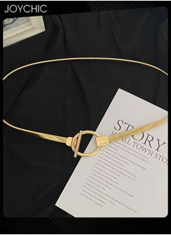 Joychic Elastic Waist Chain for Women Dress Waist-tightening Metal Daily Decorative Versatile Belt Gold  - Image 3