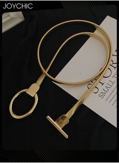 Joychic Elastic Waist Chain for Women Dress Waist-tightening Metal Daily Decorative Versatile Belt Gold  - Image 5