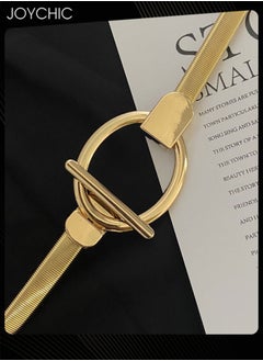 Joychic Elastic Waist Chain for Women Dress Waist-tightening Metal Daily Decorative Versatile Belt Gold  - Image 4