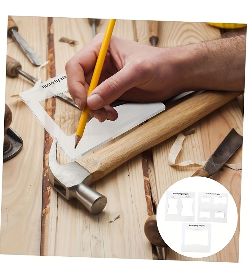Butterfly Shaped Router Template Set 3 Pcs 2 Hole For Woodworking Cutting - Image 4