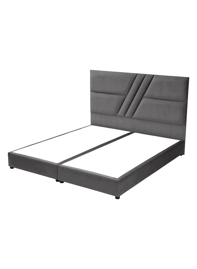 House One Gogo | Velvet Bed Frame - Dark Grey 