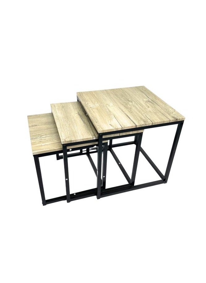 3-piece side service tables for an elegant and ideal home, suitable for serving coffee and tea - brown