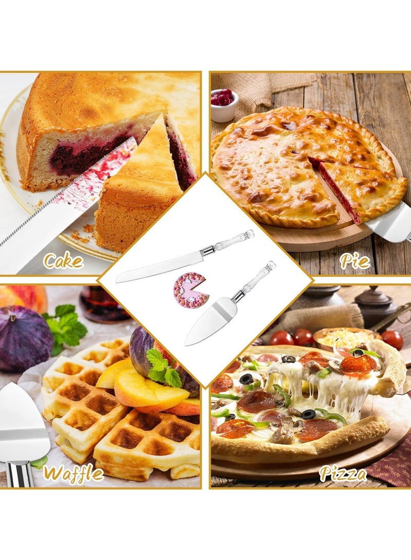 RATSAW Cake Serving Set, Cake Pie Pastry Servers with Acrylic Faux Crystal Handles, Stainless steel Cake Knife and Server Set Perfect For Wedding, Parties and Events - Image 5