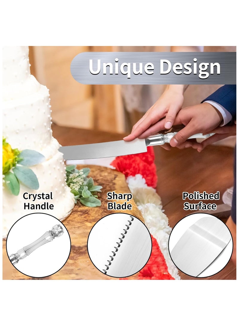 RATSAW Cake Serving Set, Cake Pie Pastry Servers with Acrylic Faux Crystal Handles, Stainless steel Cake Knife and Server Set Perfect For Wedding, Parties and Events - Image 3