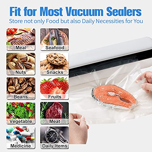 AENTGIU 200 Vacuum Sealer Bags For Food, 8x12 Inch Thick BPA Free Vacuum Sealer Storage Bags, Compatible with All Vac Machines, Food Saver, Seal a Meal, Weston, Commercial Grade Precut Prep Sous Vide Bags - Image 5