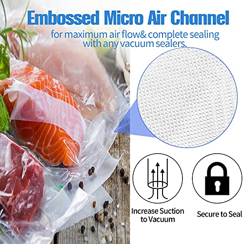AENTGIU 200 Vacuum Sealer Bags For Food, 8x12 Inch Thick BPA Free Vacuum Sealer Storage Bags, Compatible with All Vac Machines, Food Saver, Seal a Meal, Weston, Commercial Grade Precut Prep Sous Vide Bags - Image 2