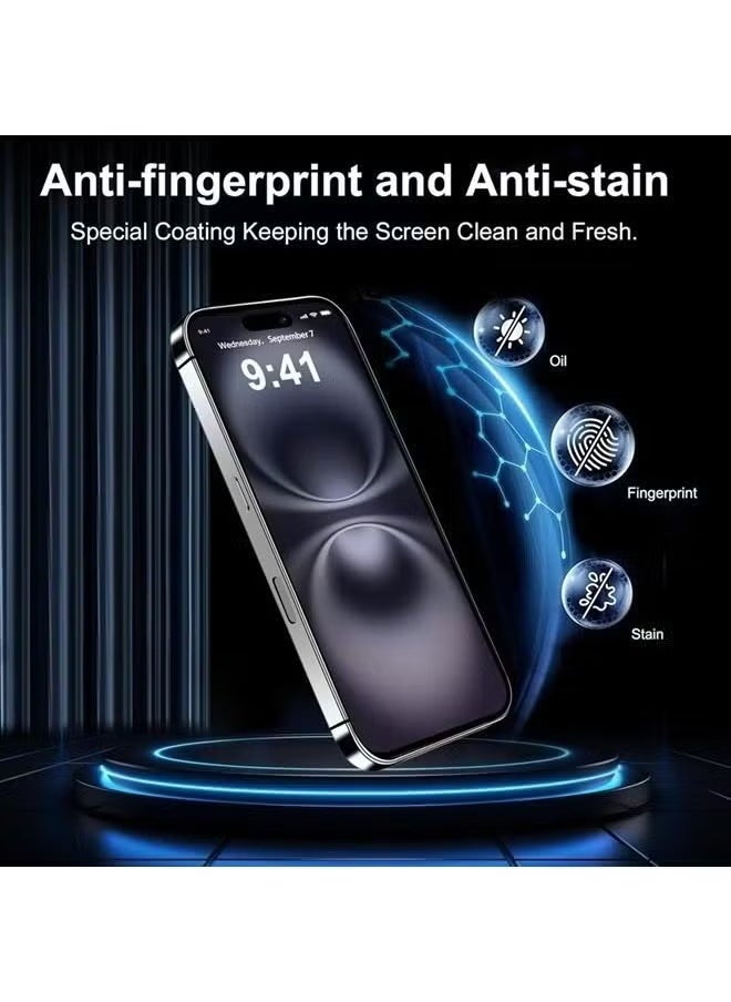 Raxoom 2-Pack Privacy Screen Protector & 2-Pack Camera Lens Protector for iPhone 16 â€“ Ultra 9H+ Tempered Glass with Full Coverage, Scratch Resistance, Smudge-Proof Coating, and Easy Bubble-Free Installation - Image 3