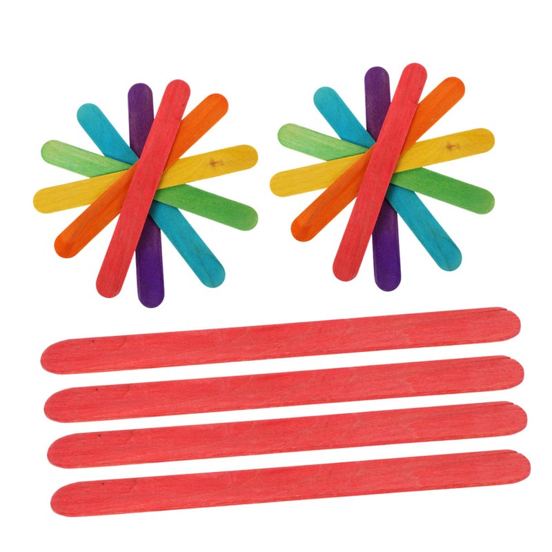 Wooden Popsicle Sticks 100pcs Smooth Craft Sticks For DIY Art Projects And Ice Cream - Image 2