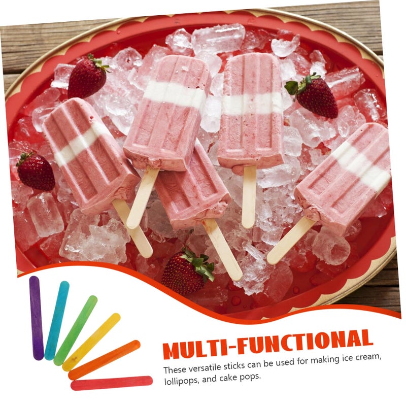 Wooden Popsicle Sticks 100pcs Smooth Craft Sticks For DIY Art Projects And Ice Cream - Image 4