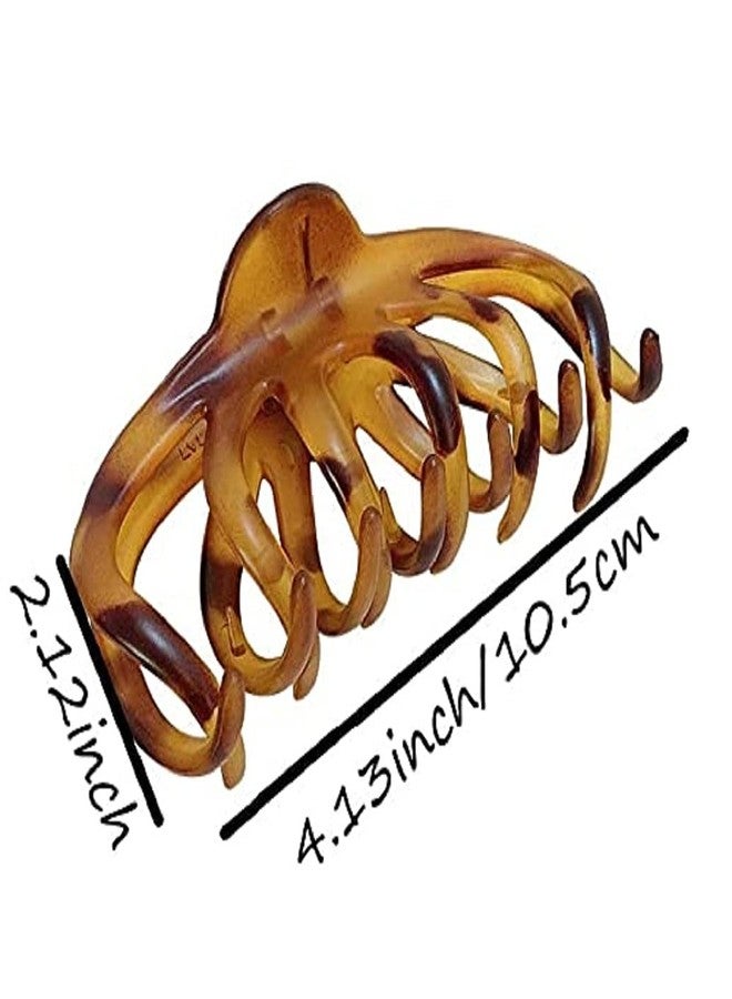 VinBee 2 Pack Large Hair Clips Matte Strong Hold Hair Claw Clip For Women Thick Hairs and Thin Hairs 4.13 Inch (Black+Amber） - Image 3