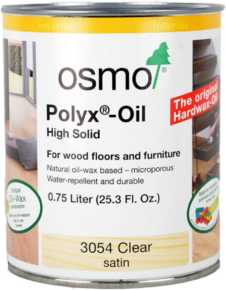 Osmo Polyx Hard Wax Oil - High Solid Finish for Wood Floors and Furniture, 0.75 L (25.3 Fl. Oz.) - Image 1
