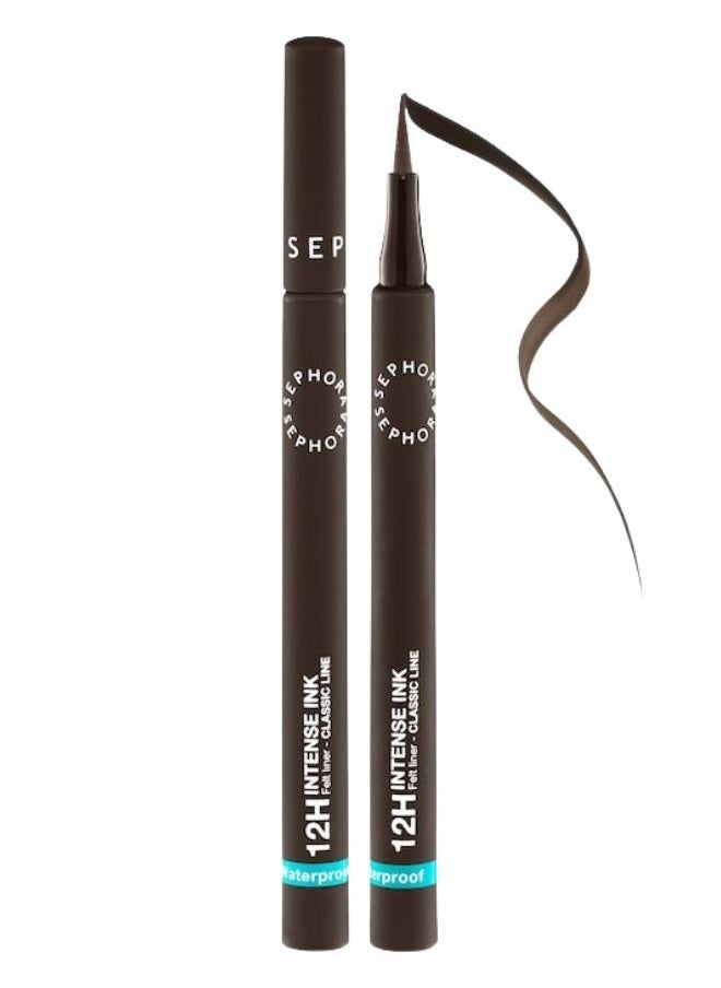 SEPHORA COLLECTION 12h Intense Ink Classic Line - Precise, Intense Felt-Tip Eyeliner 02 Espresso - Matte Dark Brown 1ml