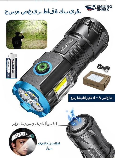 Rechargeable Flashlights High Lumens, Powerful Tactical Flashlights, 5 Modes LED Flashlight Adjustable, Waterproof Flashlight for Emergencies Camping Hiking