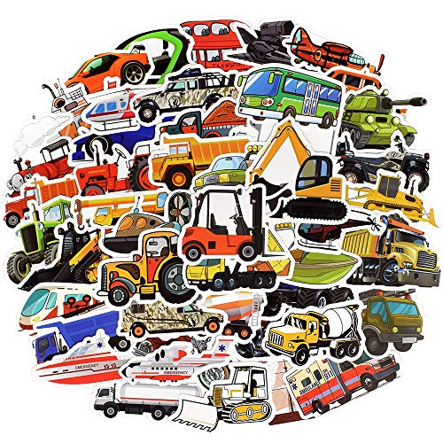 QTL Truck Stickers for Kids Boys Tractor Stickers for Water Bottles Easter Basket Stuffers Gifts for Kids Boys 50Pcs - Image 1