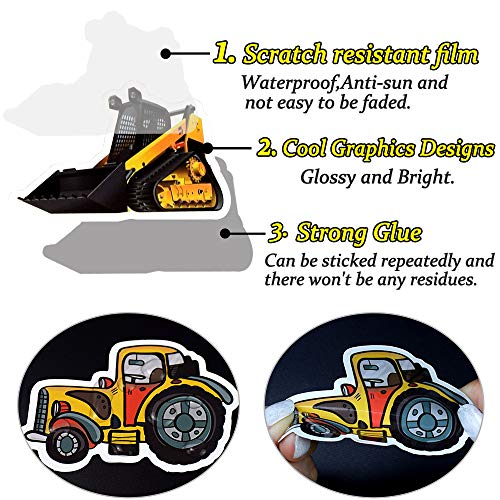 QTL Truck Stickers for Kids Boys Tractor Stickers for Water Bottles Easter Basket Stuffers Gifts for Kids Boys 50Pcs - Image 4