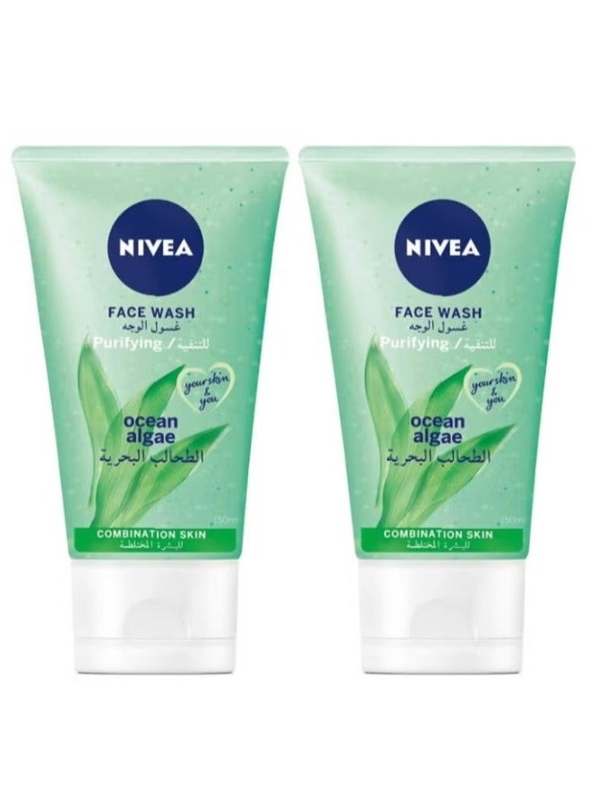 Nivea 2 packs Nivea Purifying Face wash With ocean Algae For Combination skin 150 Ml - Image 1