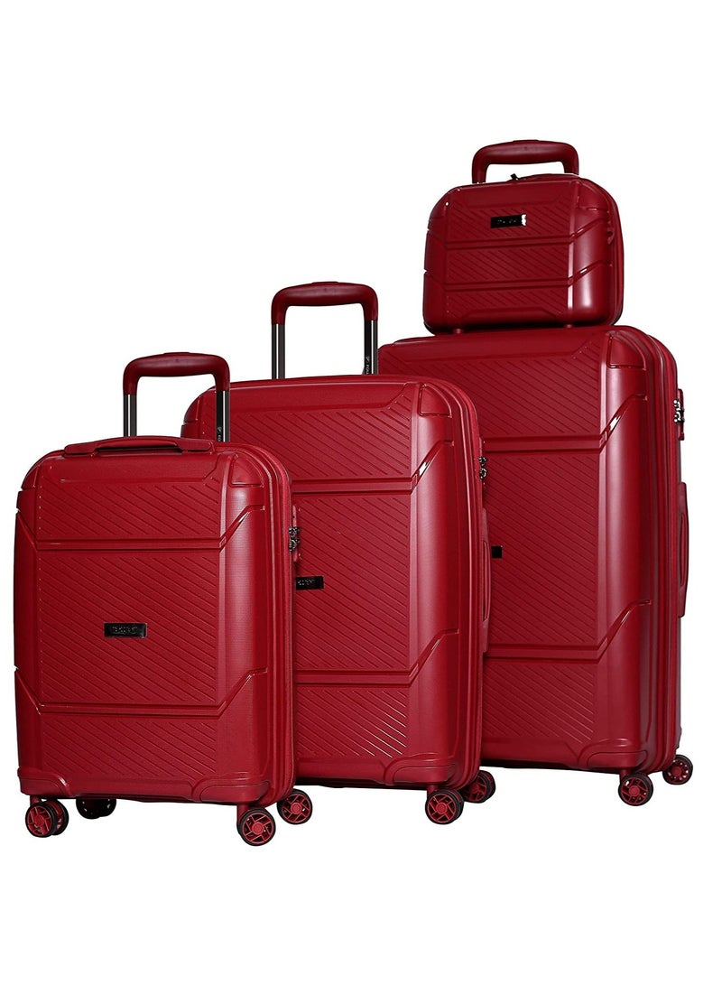 ROWER Travelling Suitcase Hard Shell Lightweight Luggage-Hard Sided with Spinner Wheels & 3 Digit Number Lock-Set of 3 Trolley Bags and 1 cosmetic bag (20/24/28/14 Inches) - Image 1