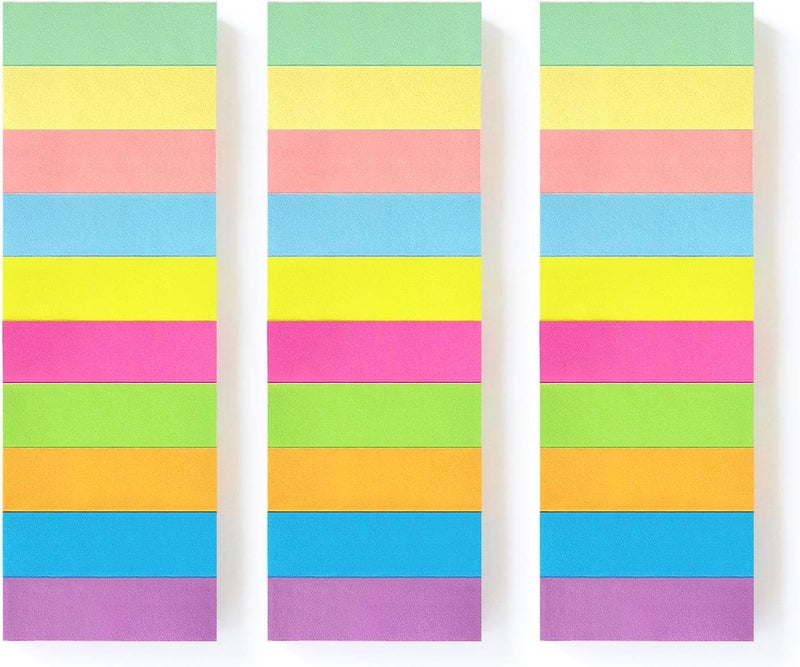 Eastern Wolf 30 Pads 0.6x2 Inch Sticky Notes Flags Tabs Page Markers 10 Bright Color Sticky Index Tabs Page Flags 80 Sheet/Pad - Image 3