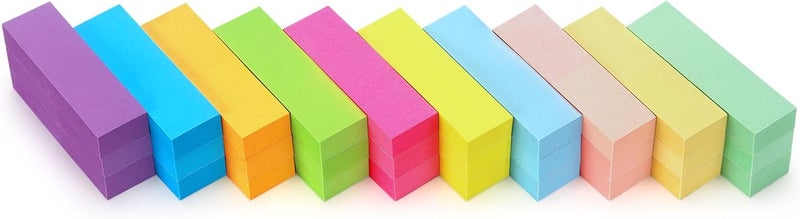 Eastern Wolf 30 Pads 0.6x2 Inch Sticky Notes Flags Tabs Page Markers 10 Bright Color Sticky Index Tabs Page Flags 80 Sheet/Pad - Image 1