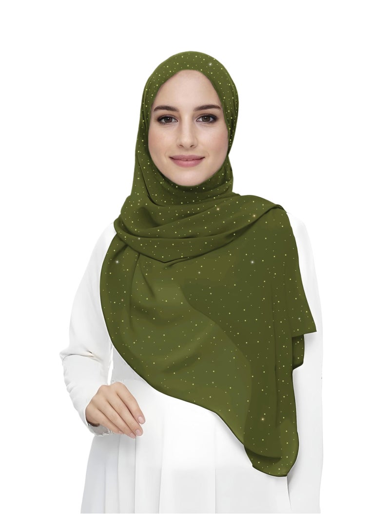 حجاب إسلامي للنساء، وشاح عربي إسلامي، وشاح لامع، شال عباية، ناعم، يغطي الرقبة بالكامل للنساء - Image 1