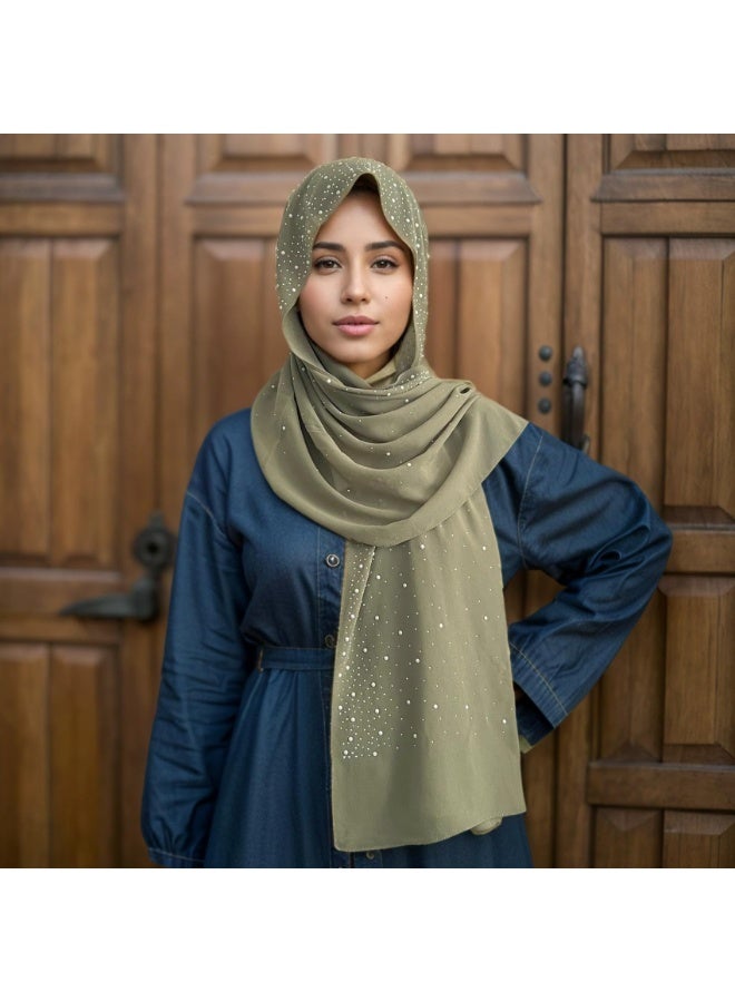 حجاب إسلامي للنساء، وشاح عربي إسلامي، وشاح لامع، شال عباية، ناعم، يغطي الرقبة بالكامل للنساء - Image 3