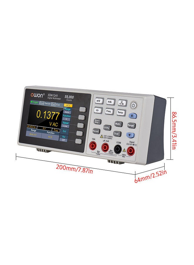 Owon - Owon XDM1241 Mini Desktop Digital Multimeter Rechargeable 55,000 Counts High Accuracy True RMS Universal Meter with 3.5-inch TFT LCD Screen - Image 1